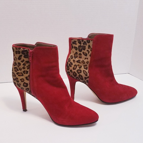 red leopard print boots